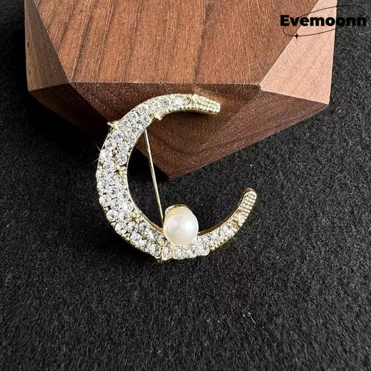 Fashion Design Moon Pearl Brooches